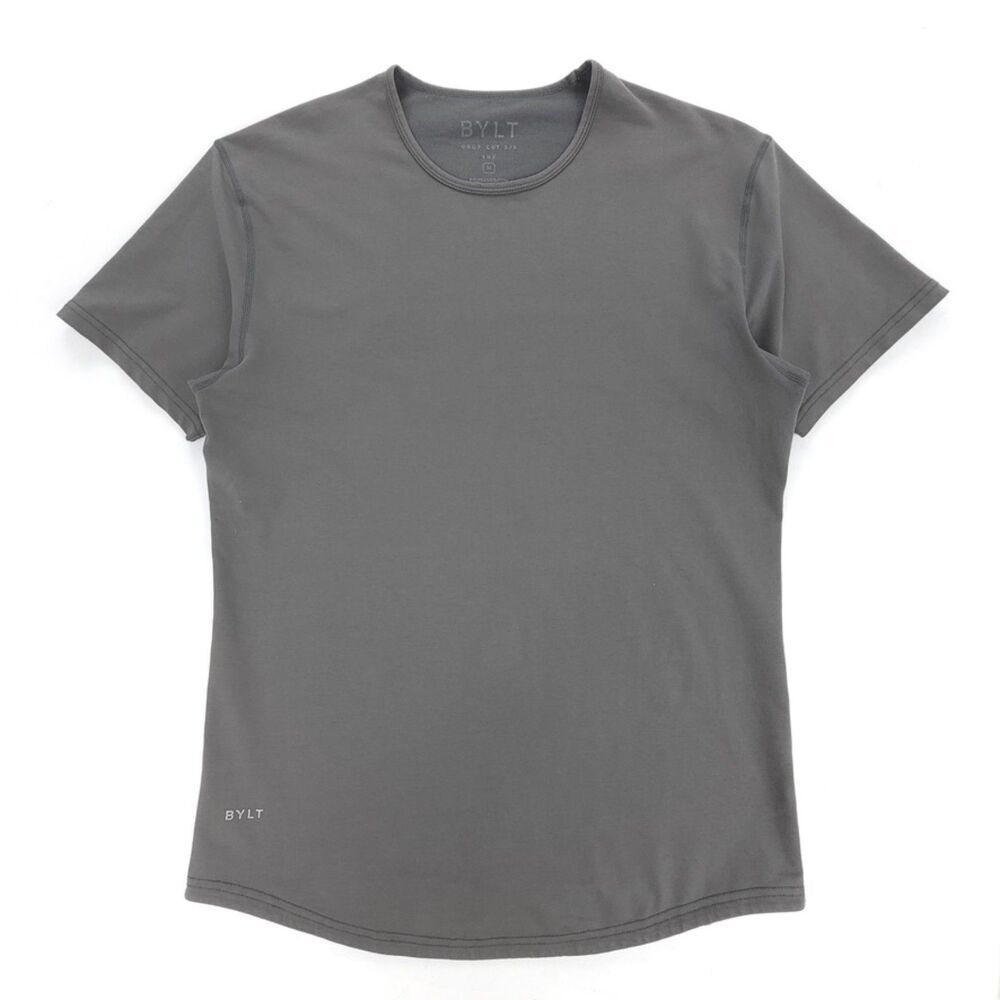BYLT Drop-Cut Lux Short Sleeve Tee Grey Mens Medium